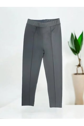Mon Cherry Kız Çocuk Yüksek Bel Tayt-14329 Gri