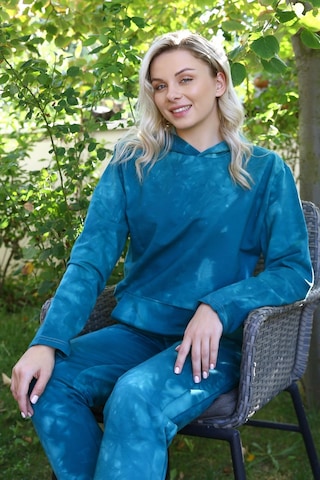 Akbeniz Kadın Pamuk Kapşonlu Cepli 3 İplik Turkuaz Eşofman Takım 9037-turkuaz Turkuaz