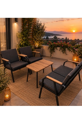 Aylive Mobilya Metal Bahçe Balkon Takımı/ Antrasit Minderli Siyah Metal Balkon Takımı/ Bahçe Mobilyası Statik Boyalı Sehpalı Set Antrasit - Siyah Aylive Mobilya Metal Bahçe Balkon Takımı/ Antrasit Minderli Siyah Metal Balkon Takımı/ Bahçe Mobilyası Statik Boyalı Sehpalı Set Antrasit - Siyah