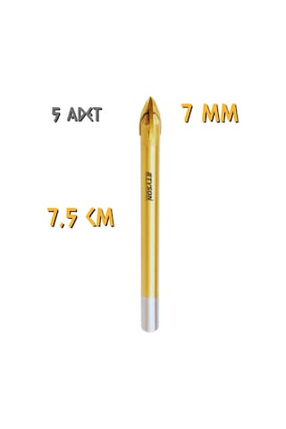 Kupa Tyson Cam Seramik Delici Matkap Ucu 7 Mm. - 5 Adet