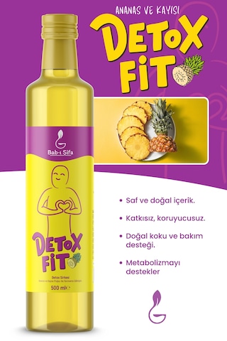 Bab-ı Şifa Detoxfit 500ml 2'li Paket Ananas, Yeşil Çay Ve Kaktüs Özlü Doğal Sirkesi
