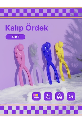 4 Adet Kartopu Ördek Şekillendirici Sarı, Pembe, Mavi, Şeffaf