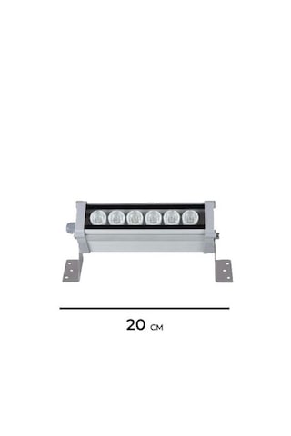 20 Cm Wallwasher Led Bina Dış Duvar Aydınlatma Boyama Mavi Işık Gri