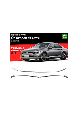 Volkswagen Passat B8.5 Krom Ön Tampon Alt Çıtası 3 Prç 2019 Ve Sonrası