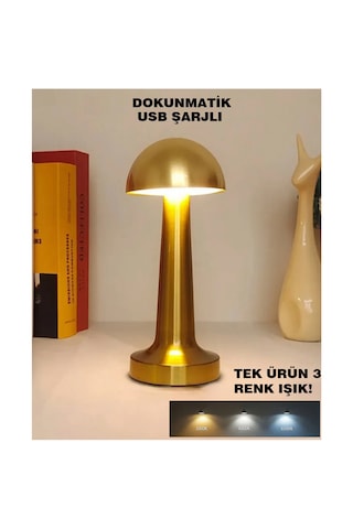 Dokunmatik Abajur Gold Masaüstü Abajur Aydınlatma 1015