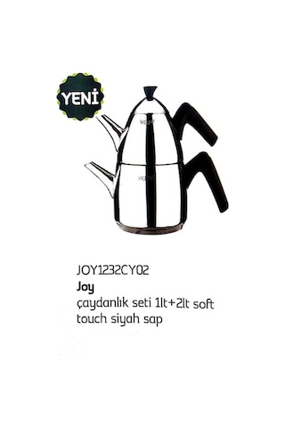 Leggno Joy Büyük Boy Siyah Çaydanlık Takımı Üst 1Lt-Alt 2Lt Cy02