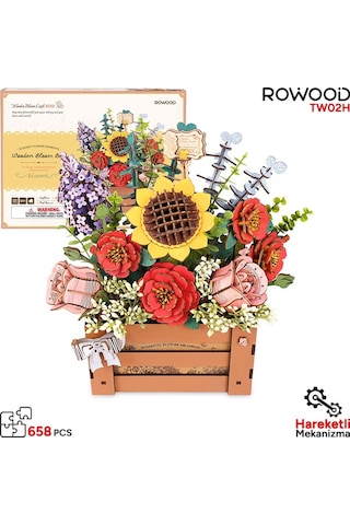 Rowood Tw02h Çiçek Kutusu Wooden Bloom Box Dıy Minyatür Maket Model Seti Ahşap 3d Wooden Puzzle 3d Model Kit Detaylı Dekoratif Hobi Seti Ahşap Maket