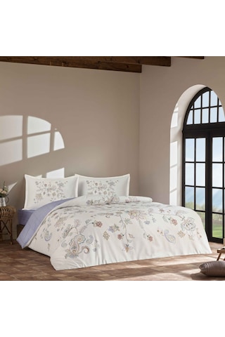 Linens Allday Monte Pamuk Saten Çift Kişilik Nevresim Takımı Lila Lila