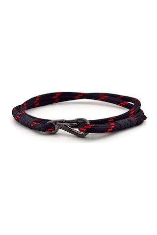 Kirmizi Siyah Paracord Metal Kancali Sarma Erkek Bileklik Bt544 Kırmızı
