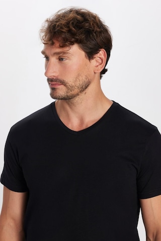 Tudors Erkek Slim Fit Dar Kesim Pamuk Yumuşak Dokulu Siyah V Yaka Tişört-32120 3XL