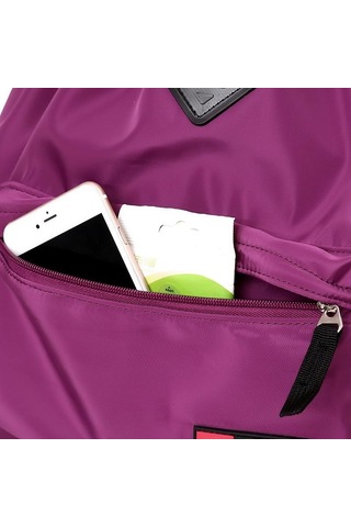 Mor İpli Seyahat Sırt Çantası Su Geçirmez Naylon Büyük Kapasiteli Saklama Çantası Kadın Omuz Çantası Mor