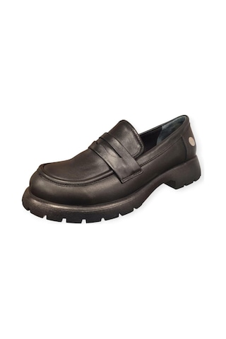 Mammamia D25ka-795 Kadın Loafer Deri Ayakkabı Siyah