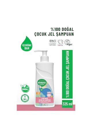 Siveno %100 Doğal Yenidoğan Bebek Çocuk Jel Şampuanı Saç ve Vücut Konak Önleyici 325 ml