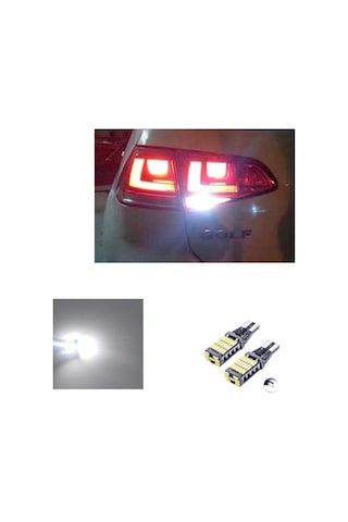 Vw Golf 7 Normal Stop Için Beyaz Led Geri Vites Ampulü T15