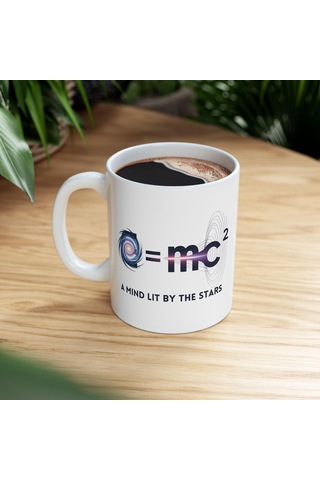 E Mc² Einstein Kupa, Bilimseverler Ve Fizikçiler İçin Tasarım Kupa Bardak Hediyesi Beyaz