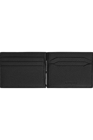 Mont Blanc Montblanc Grain Deri Para Klipsli 6 Bölmeli Cüzdan 221402 Siyah