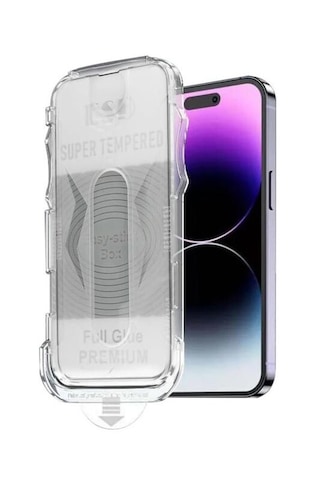 Apple Uyumlu   iPhone 16 Kolay Uygulama Aparatlı 9h Hd Temperli Cam Ekran