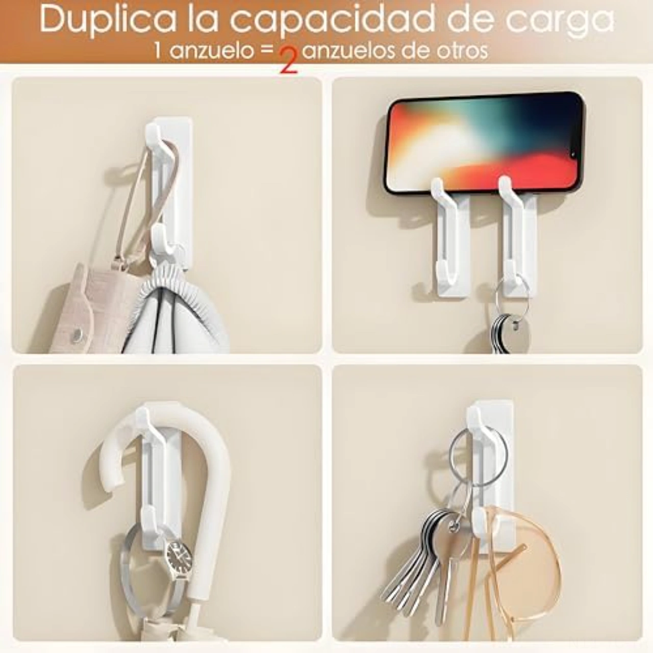 Skycity 4'lü Paket Paslanmaz Çelik, Delme Yok, Güçlü Yapışkan Kanca: Banyo Havlu, Giysi Ve Aksesuar Tutucu Yüksek Ve Düşük Konfigürasyonlu Beyaz