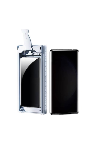 Zore Galaxy Uyumlu S22 Ultra Uygulama Aparatlı 6in1 Easy Privacy Body Ekran Koruyucu-siy