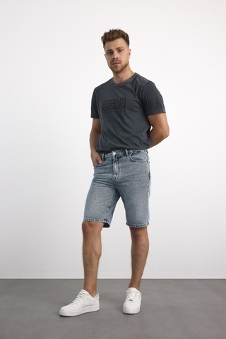 Vigoss 90333-70965 Erkek Denim Regular Fit Mıd Rıse Şort 90333-70965 Mavi