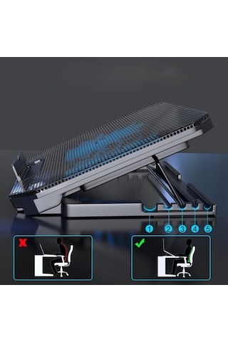 Ayarlanabilir Yükseklik Kademeli Laptop Soğutucu Fan Karışık