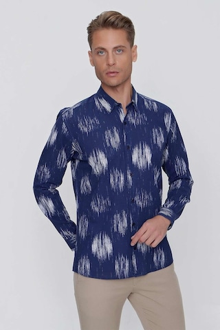 Efor G 1515 Slim Fit Lacivert Spor Gömlek Lacivert
