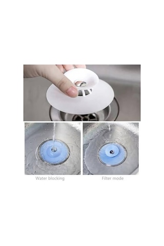 3b Trend 2 Adet Lavabo Küvet Tıkacı Mutfak Banyo Gider Tıpası Kapağı Tıkaç Süzgeç Krem Renk