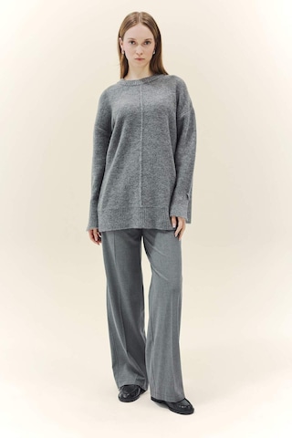 Defacto Yün Karışımlı Loose Fit Bisiklet Yaka Triko Kazak Tunik F4547ax25wngr76 Gri-gr76