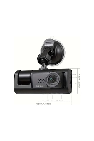 Buğz Dv300 Yeni 3 Kameralı Araç İçi Kayıt Kamerası Trafik Recorder 2 İnç Ips Ekran Full Hd 1080p