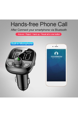 Suntek Araba Fm Verici 2 Usb Bağlantı Noktası Kablolu-standart