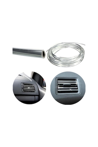 U Tip Geçmeli Şerit Piano Black Siyah İnce 3 Metre