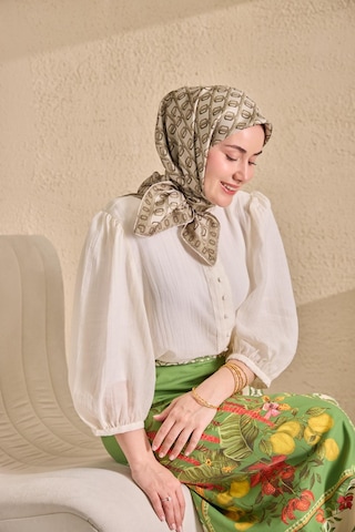 Silk Home Twill İpek Eşarp Zincir Krem Çok Renkli