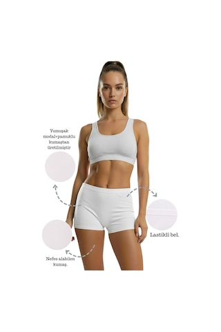 Sensu Kadın Üçlü Fitilli Modal Şort Model-2 Model-2