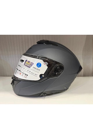 Kask Mt Atom 2 A2 Pure Mat Grey Çene Açılır Mat Gri