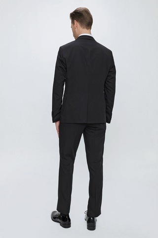 Efor Black 061 Slim Fit Çıkarılabilir Saten Yaka Siyah Damatlık Smokin Takım Siyah