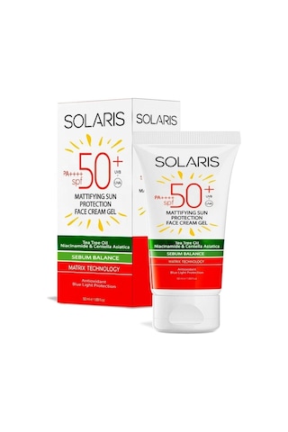 Yağlı Cilt Tipleri Için Mat Bitişli Yaşlanma Karşıtı Jel Güneş Kremi Spf 50 50 Ml
