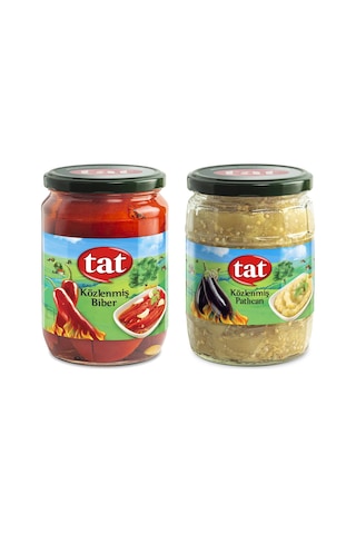 Tat Közlenmiş Biber 650 Gr Ve Közlenmiş Patlıcan 520 Cam 2 Li Paket