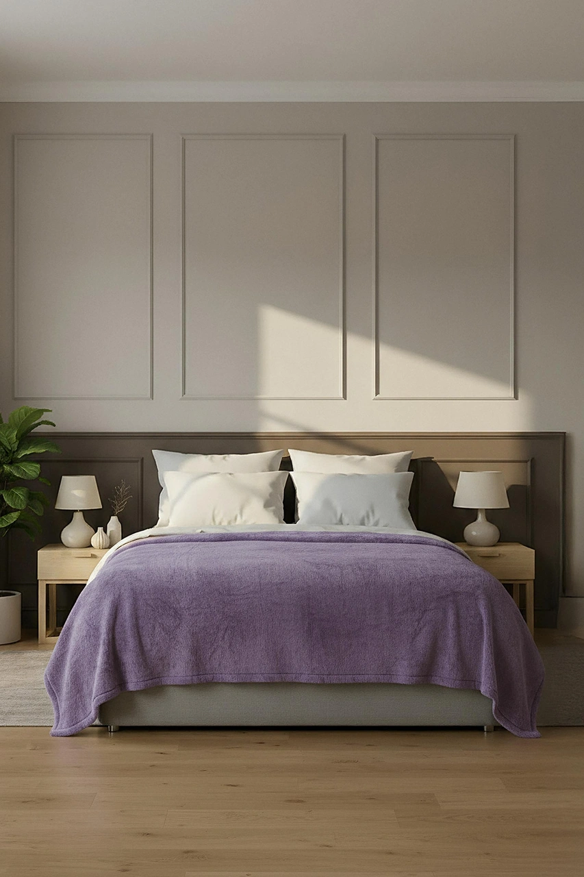 Pufina 200x220 Çift Kişilik Tavşan Tüyü Battaniye Kül Moru