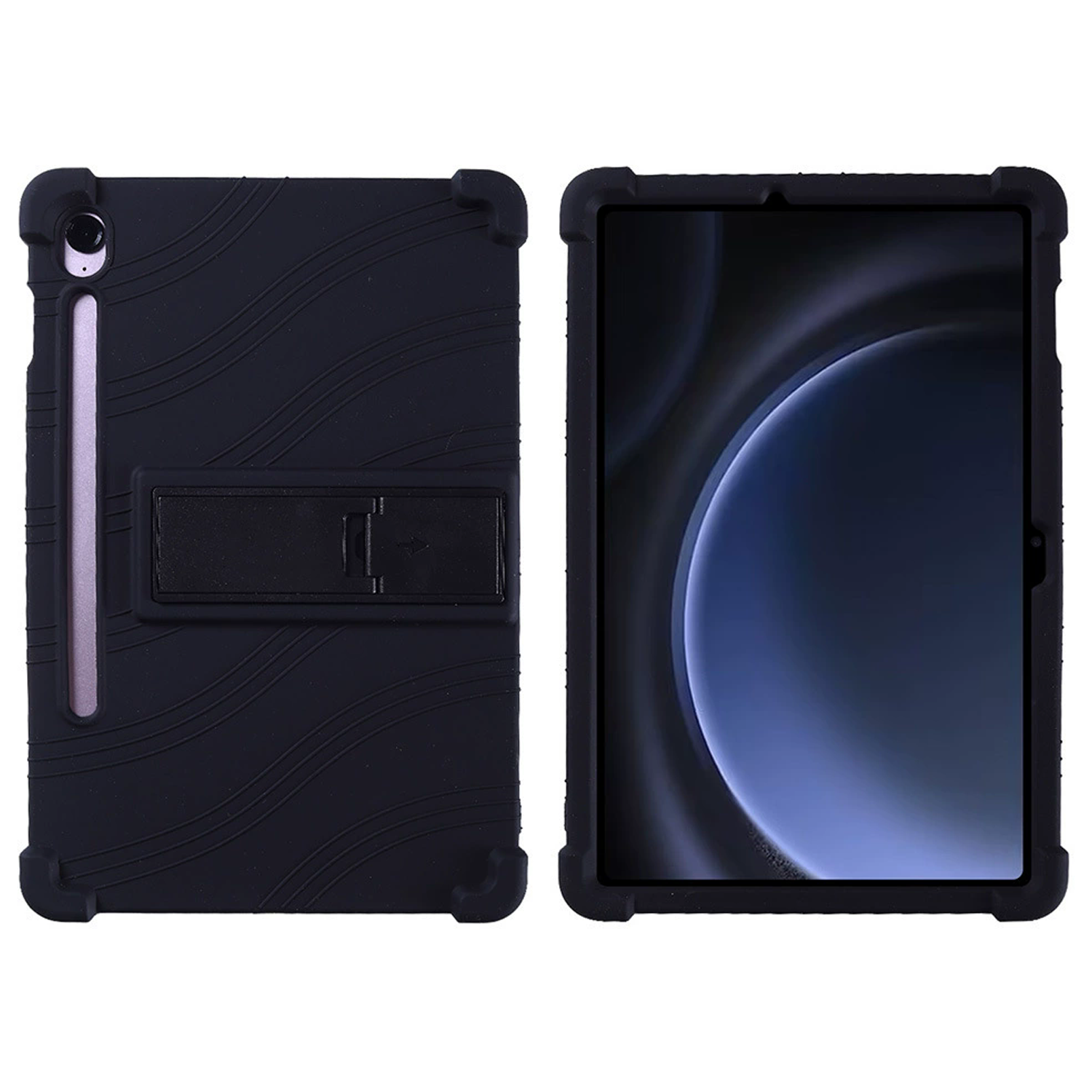 Microcase Samsung Uyumlu Galaxy Tab S10 Lite Tablet İçin Standlı Silikon Kılıf - Al3309 Siyah Kılıf