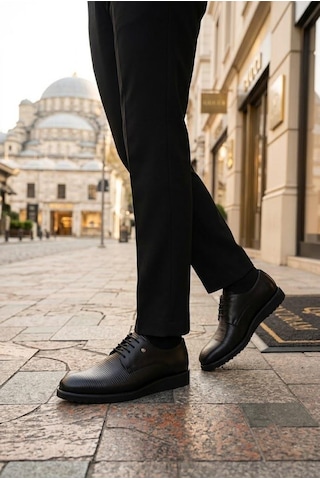 Fort 31674 Siyah Cilt Damat Ayakkabısı Takım Ayakkabısı Erkek Ayakkabı