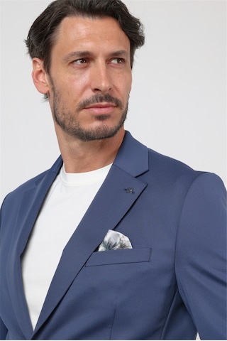 İmza Koyu Lacivert Kendinden Desenli Mono Yaka 6 Drop Slim Fit Takım Elbise 1001260165