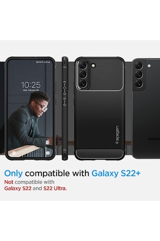 Spigen Samsung Uyumlu Galaxy S22 Plus 5G Kılıf Rugged Armor Matte Black - ACS03952