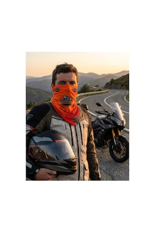 Caspiano Unisex Motosiklet Maskesi Bandana Outdoor Boyunluk-buff Turuncu