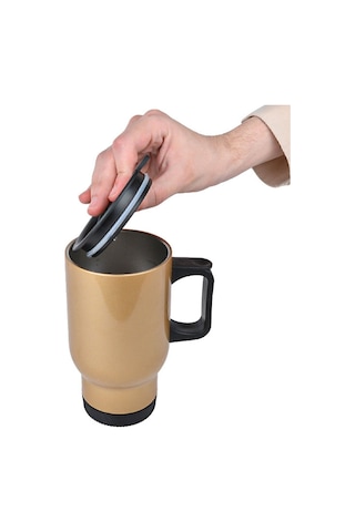 Bk Gift Kişiye Özel İsimli Kulplu Gold Çelik Bardak Termos Mug 450ml-1, Sevgiliye Hediye, Arkadaşa Hediye, Eşe Hediye Altın