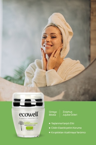 Ecowell Diamond Serisi Ginkolu Yaşlanma Karşıtı Yüz Bakım Kremi 50 Ml