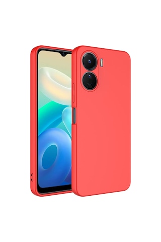 Vivo Y16 Kılıf Zore Mara Lansman Kapak Kırmızı