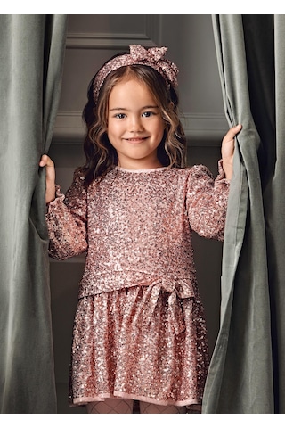 Mayoral Abel&lula Kız Çocuk Uzun Kol Pullu Elbise Pembe