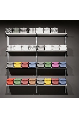 4 Katlı Duvara Monte Dekoratif Raf Sistemi