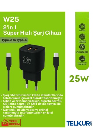 Ferro W25 Qualcom Usb & Pd Çift Çıkışlı Süper Hızlı Şarj 3.0 Amper