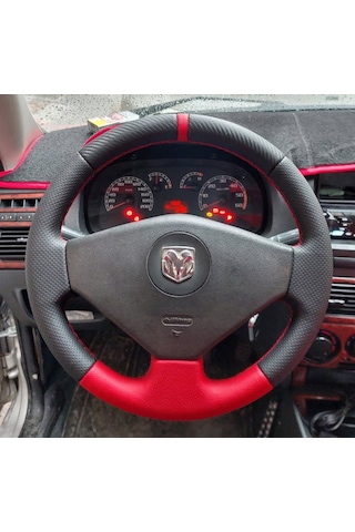 Fiat Palio Albea Araca Özgü Dikmeli Direksiyon Kılıfı Kırmızı Nok Siyah